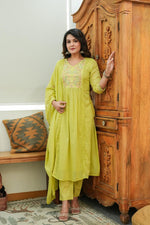 Pure Mul cotton lining embroidered suit set