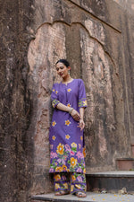 Pure cotton digital printed summer perfect kurta pant in purple