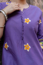 Pure cotton digital printed summer perfect kurta pant in purple