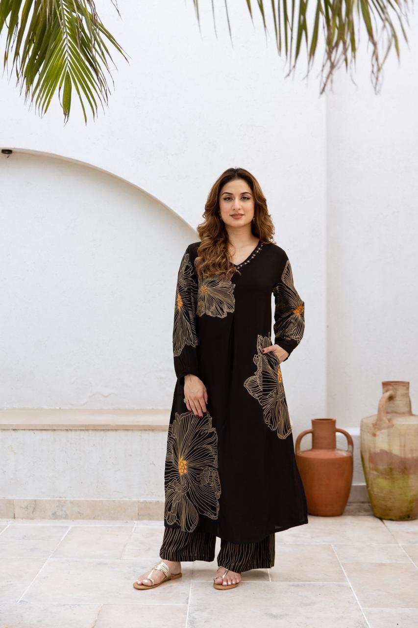 Heavy rayon designer palazzo set