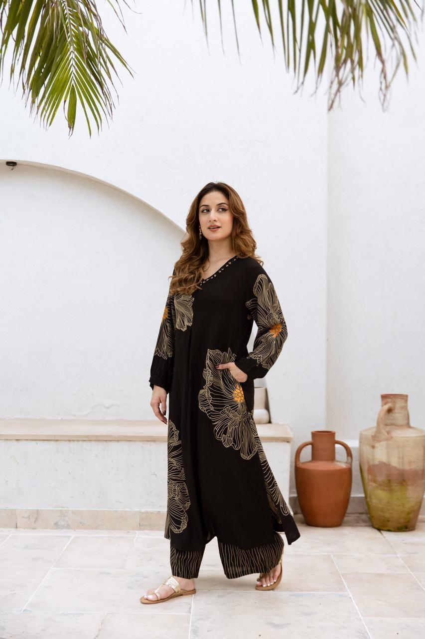 Heavy rayon designer palazzo set