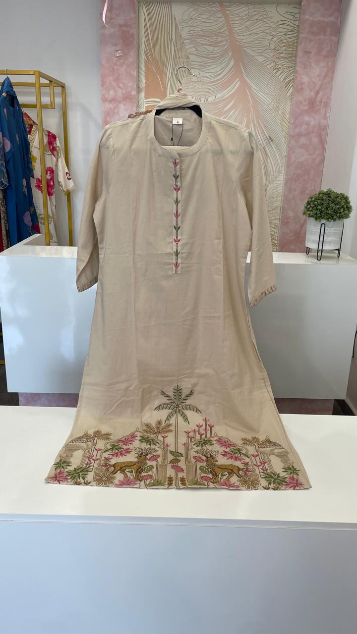 Fully embroidered silly cotton suit set