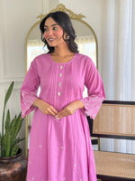 Designer pure cotton fully embroidered kurta pant