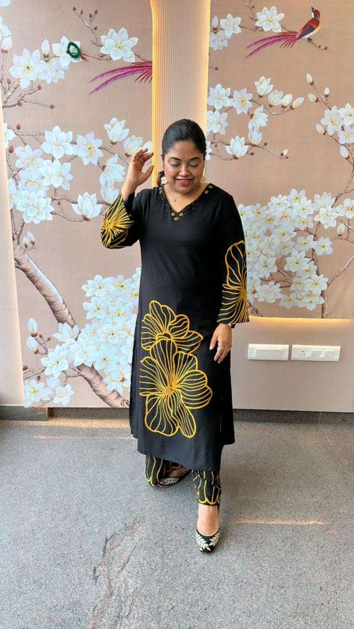 Heavy rayon printed palazzo set