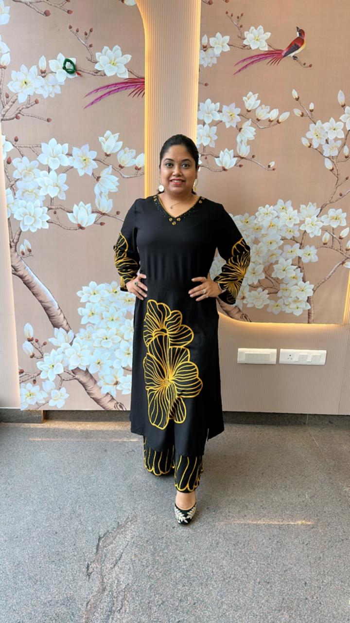 Heavy rayon printed palazzo set