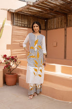 Heavy rayon printed palazzo set in yellow