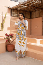 Heavy rayon printed palazzo set in yellow
