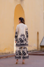 Summer perfect digital printed co ord in black and camel colour