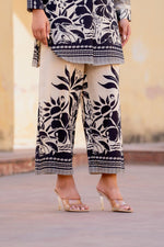 Summer perfect digital printed co ord in black and camel colour