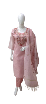 Premium Kota checks lining embroidered suit set