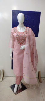 Premium Kota checks lining embroidered suit set