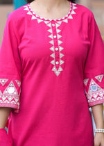 Designer cotton mirror work co ord set