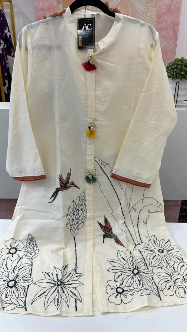 Premium cotton embroidered co ord set