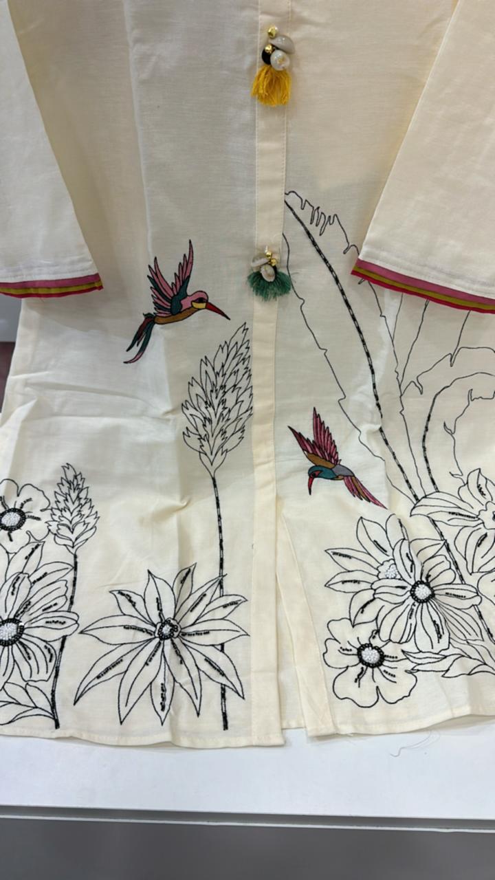 Premium cotton embroidered co ord set