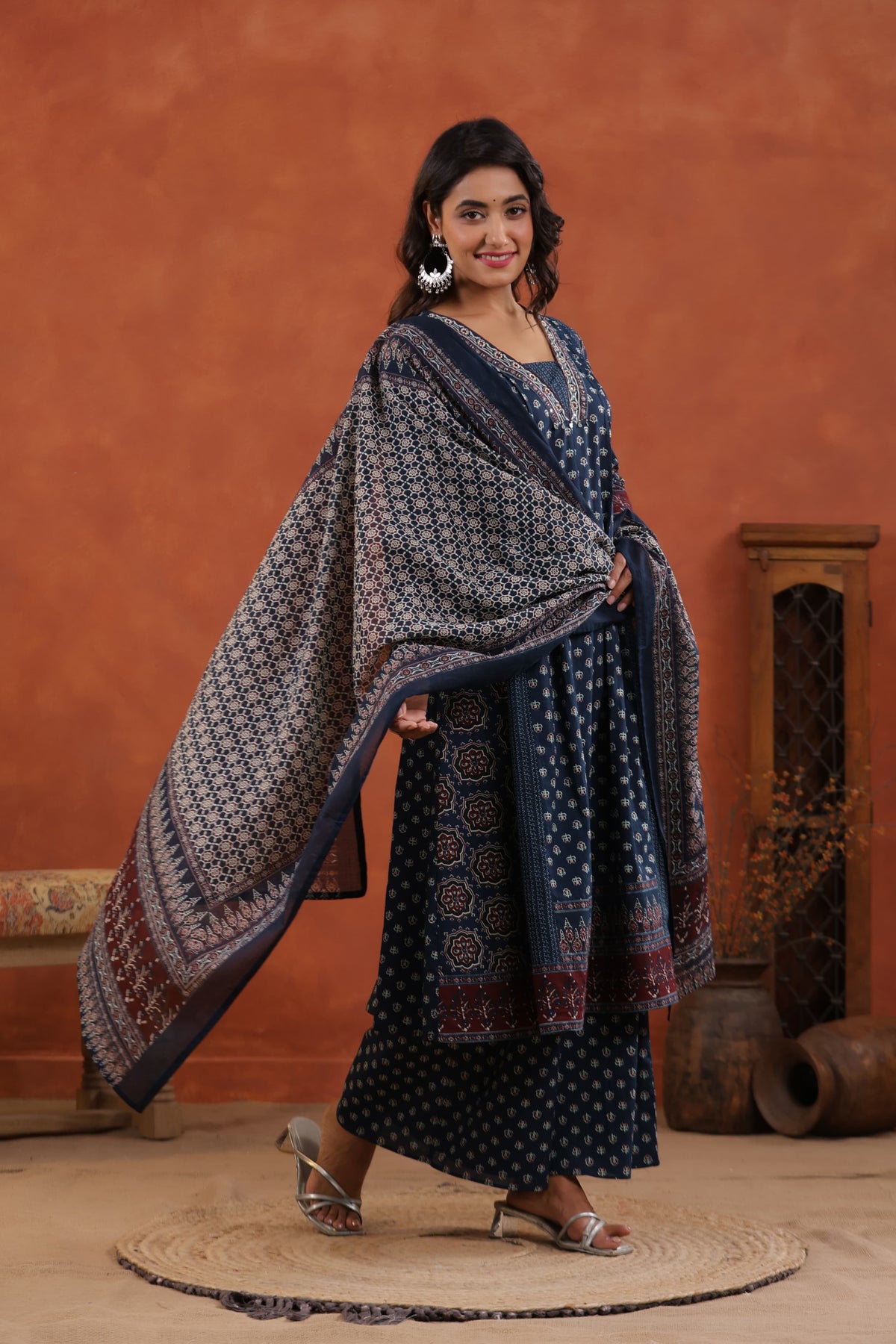 Wow designer cotton suit set in blue