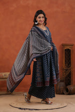 Wow designer cotton suit set in blue