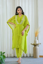 Summer perfect pretty pretty orgenza kaftan set in green