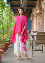 Restocked !! Pink shantoon on kaftan top paired with cotton pant !!