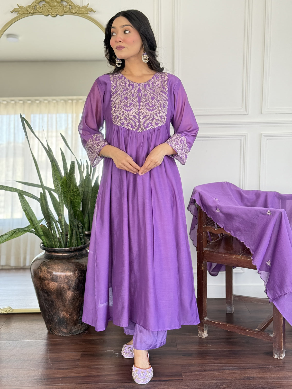 Wow Mul Chanderi lining suit set