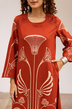 Heavy rayon designer palazzo set in rust