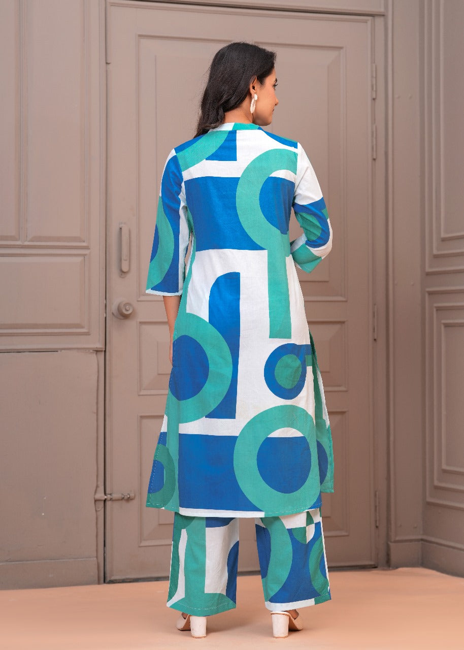 Beautiful cotton blue kurta pant