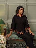 Cotton slub embroidery co ord set