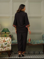 Cotton slub embroidery co ord set