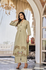 Smart cotton embroidery kurta pant