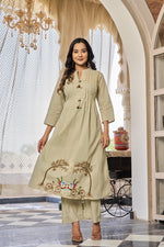 Smart cotton embroidery kurta pant
