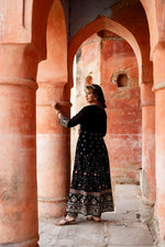 Beautiful black embroidery georgette full suit set