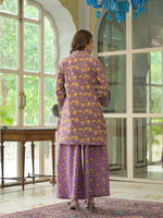 Pure cotton kalamkari co ord set in purple