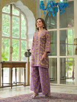 Pure cotton kalamkari co ord set in purple
