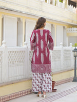 Pure cotton Farsi salwar suit set in red