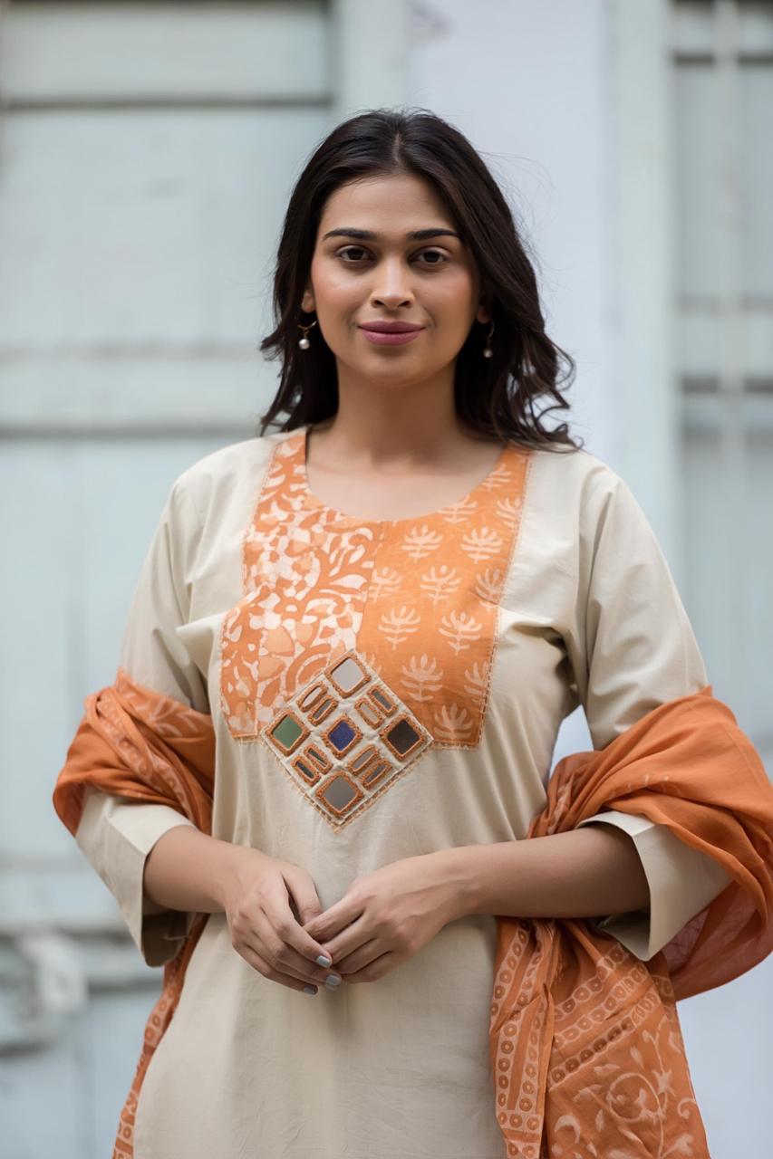 Smart cotton real mirror suit set