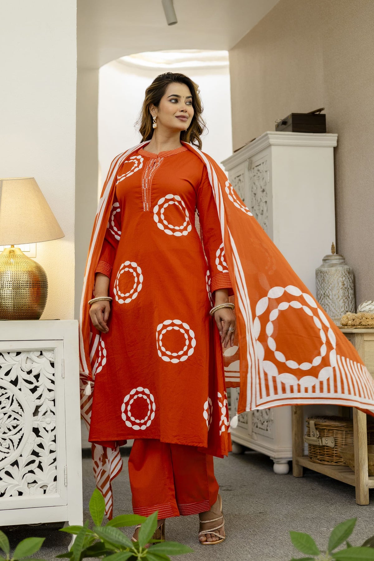 Smart pure cotton suit set