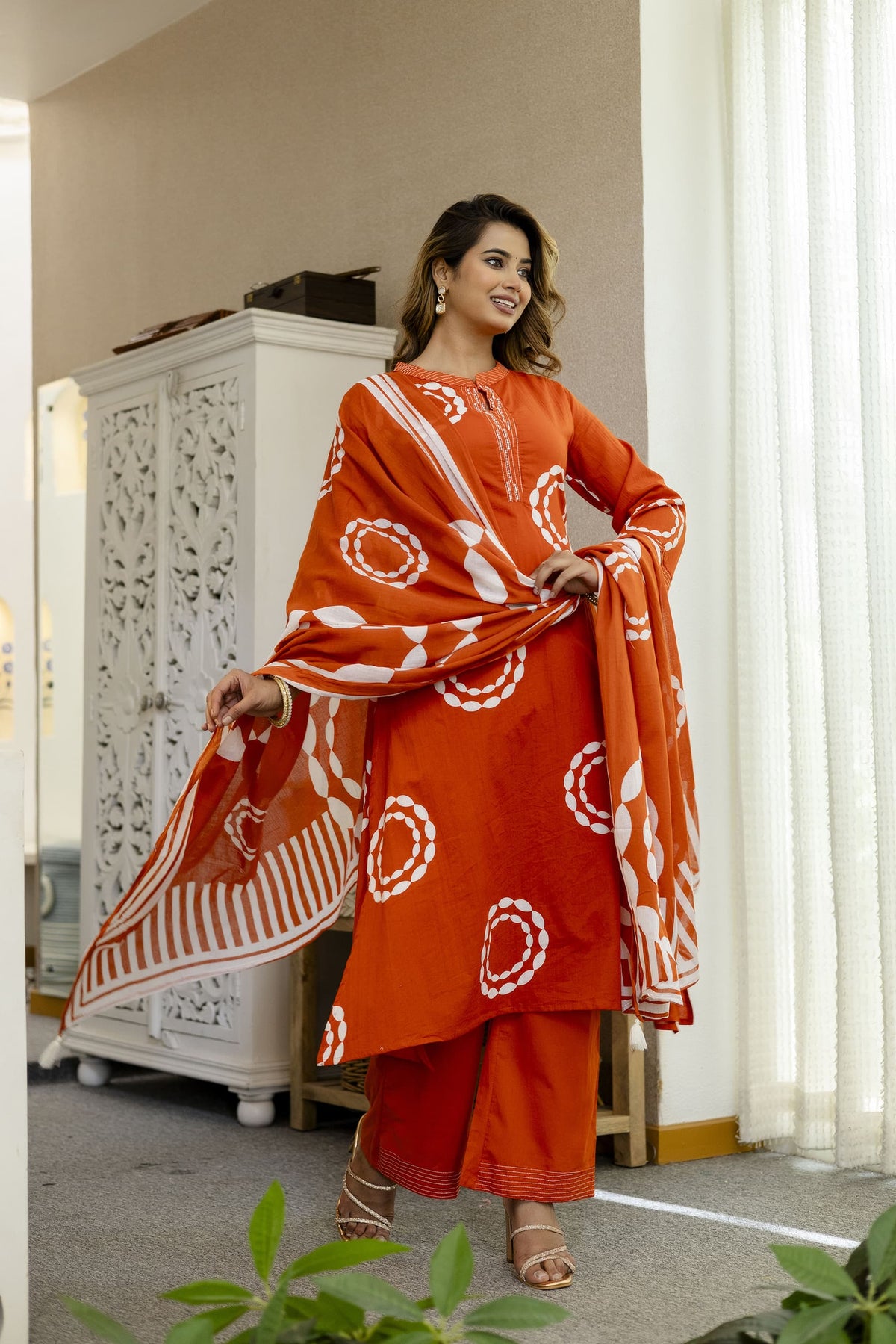 Smart pure cotton suit set