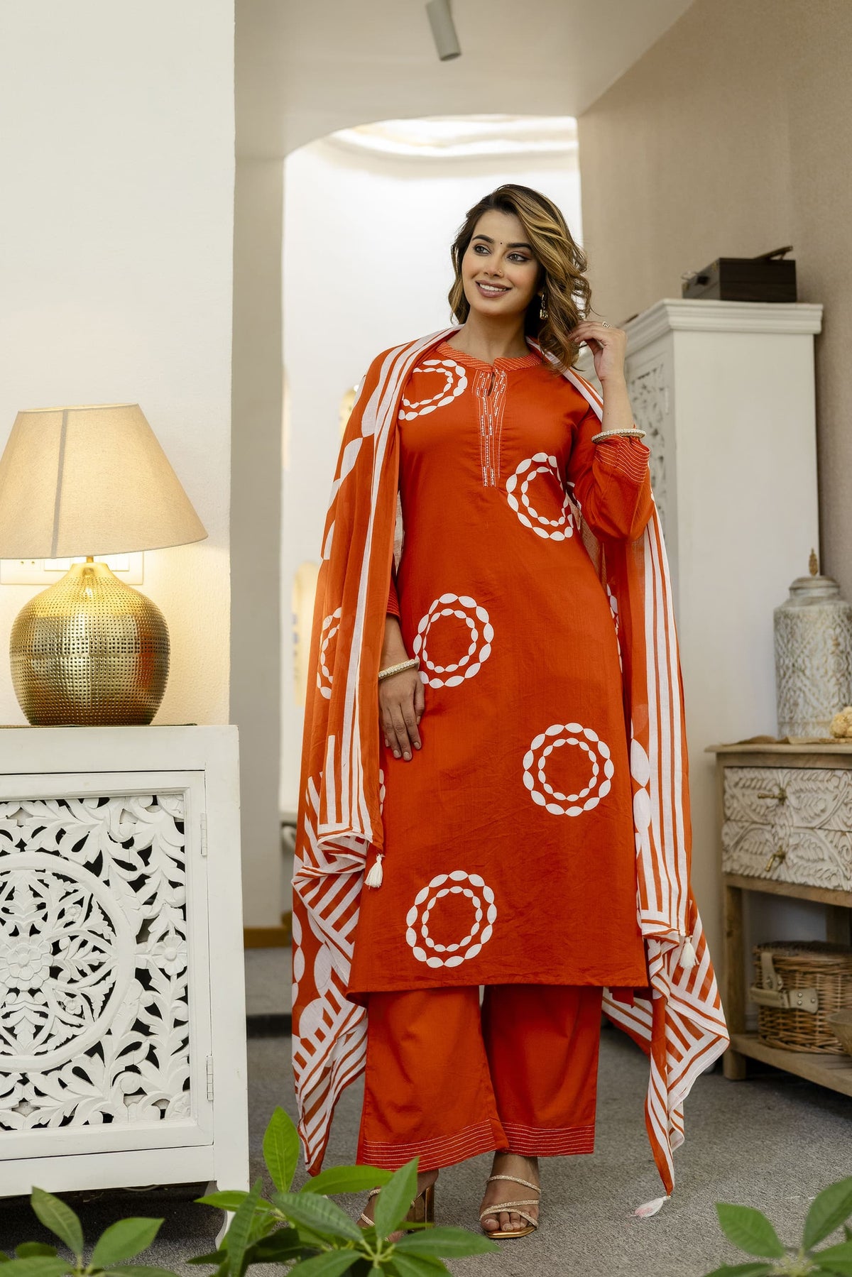 Smart pure cotton suit set