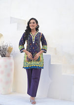 Smart linen cotton short kurta suit set