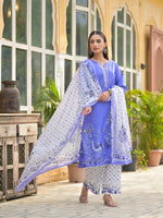 Pure cotton suit set in blue