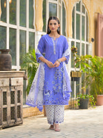 Pure cotton suit set in blue
