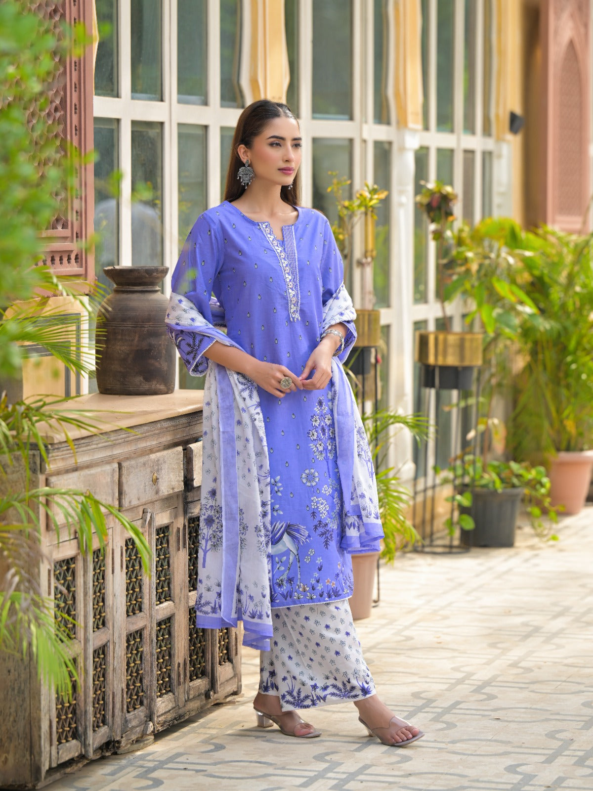 Pure cotton suit set in blue