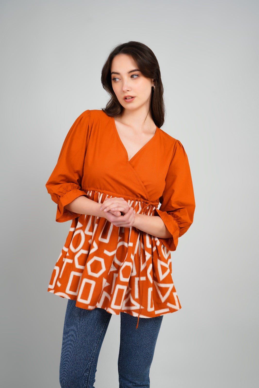 Designer cotton short top