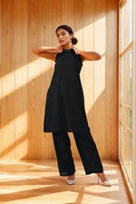 Stylish cotton co -ord set in black