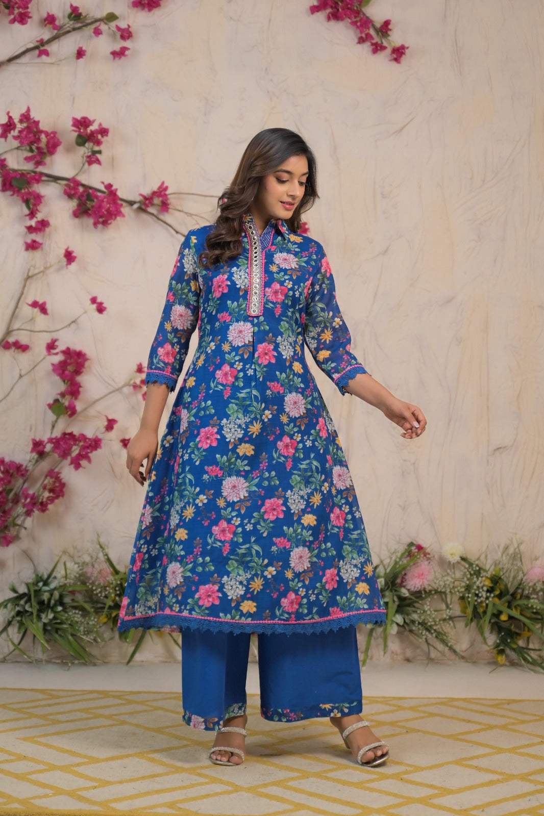 Beautiful cotton floral kurta pant