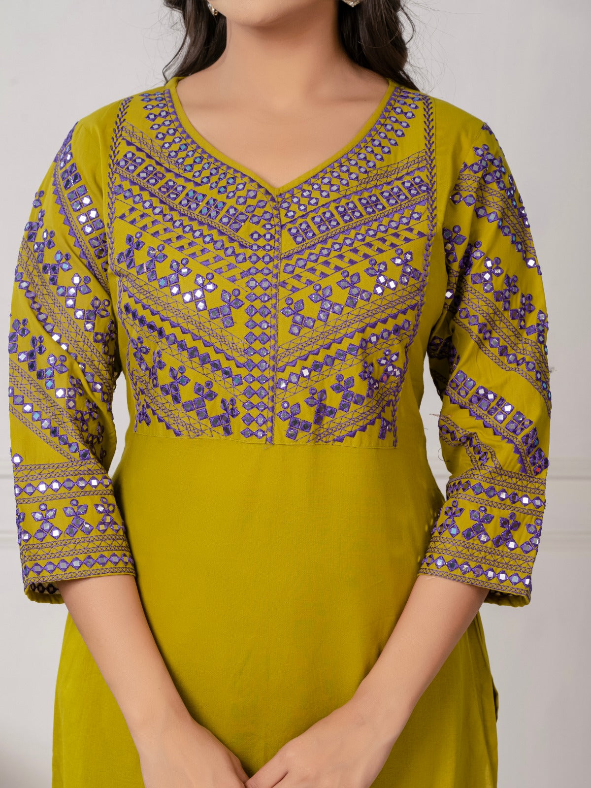 Pure cotton fully embroidered kurta pant