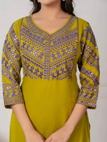 Pure cotton fully embroidered kurta pant