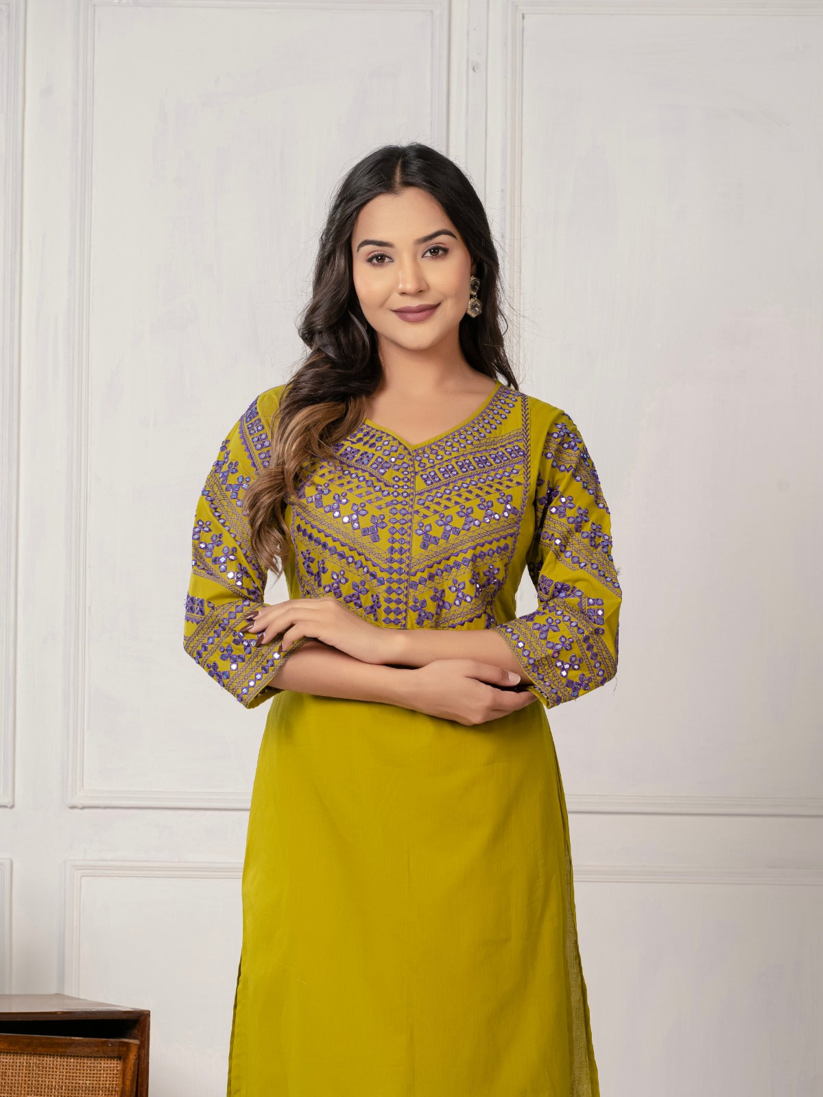 Pure cotton fully embroidered kurta pant