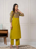 Pure cotton fully embroidered kurta pant