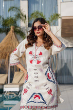 Wow embroidered linen cotton co ord set