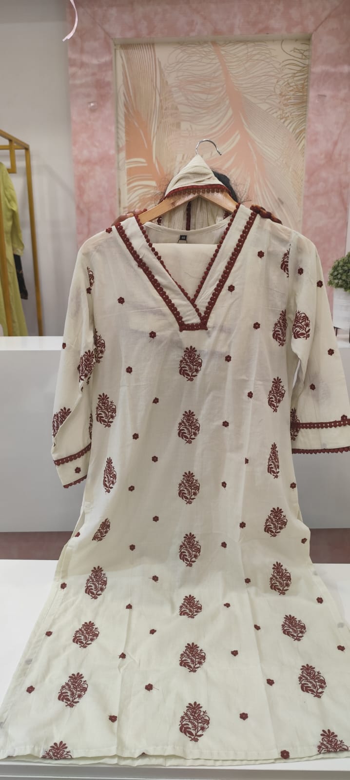 Fully embroidered pure cotton suit set